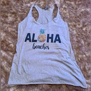 Aloha Beaches Gray Tank Top